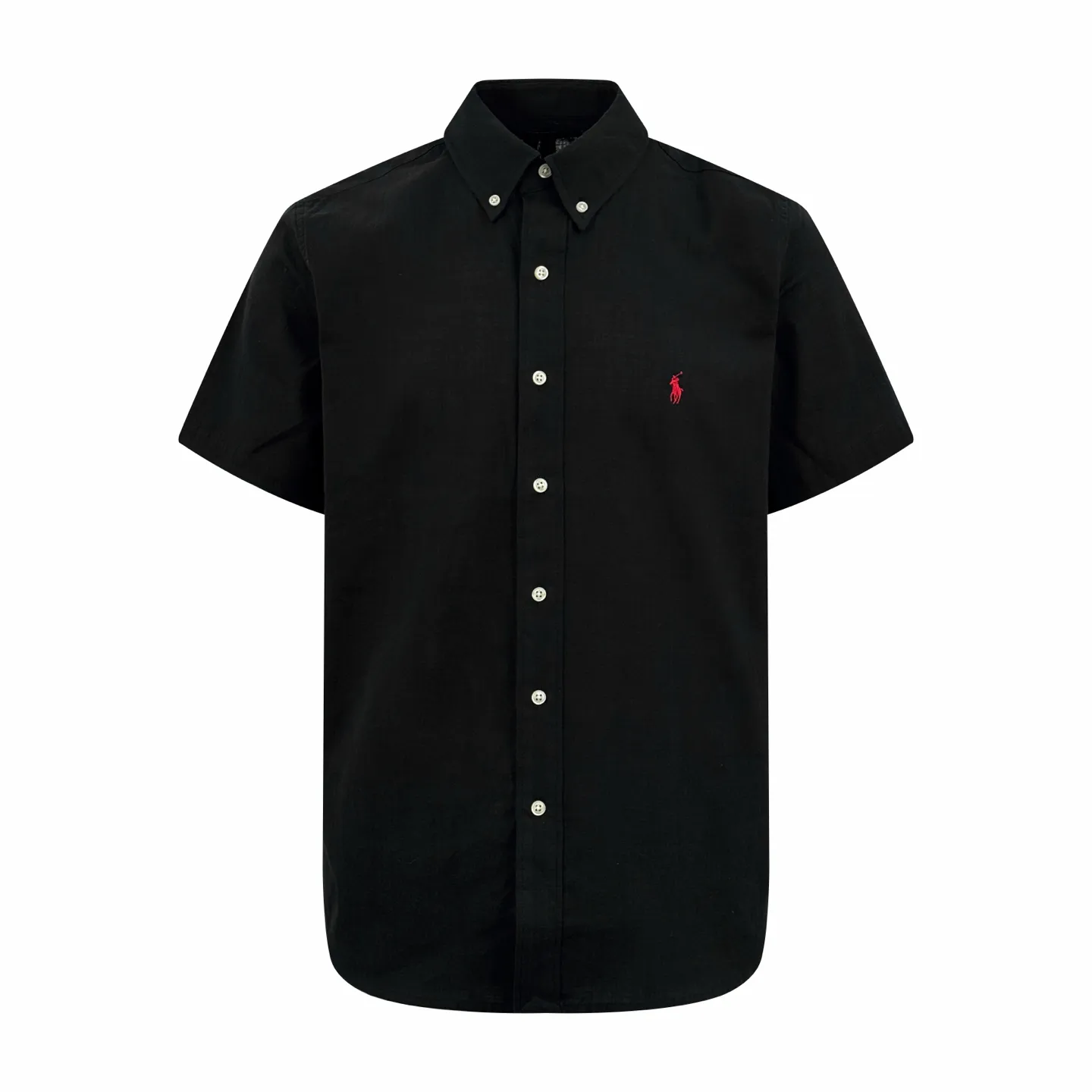 P270 Ralph Lauren logo embroidered short-sleeved shirt. Selected high-quality linen and cotton plain fabric with natural texture and breathability. Tight and smooth, comfortable and close to the skin. Elegantly presented in a deep black. The iconic red pony embroidery is like a smart note jumping on the black canvas. Simple but highly recognizable. The clever design of the external pleated split back shoulder adds a sense of agility and detachment in a minimalist shape. Contains the soul of fashion. Process 1: Adopt imported machine embroidery technology and use advanced computer control systems and precision mechanical components to achieve the iconic pony embroidery operation with high precision and smooth and delicate lines. Process 2: Adopt side-turning buried clamp stitching process, which is smooth and tidy. Process 3: The fabrics have been washed and have a better hand feel. Not easy to deform, not easy to shrink, not easy to fade, and maintain long-term beauty. Accessories: Customized 1:1 thick plate resin buckle Customized 1:1 Ralph Lauren trademark Fit: Loose fit Size: S M L XL Style number: CC926